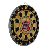 Brandafdeling logo, zwarte en rode badge dartbord (Voorkant Links)