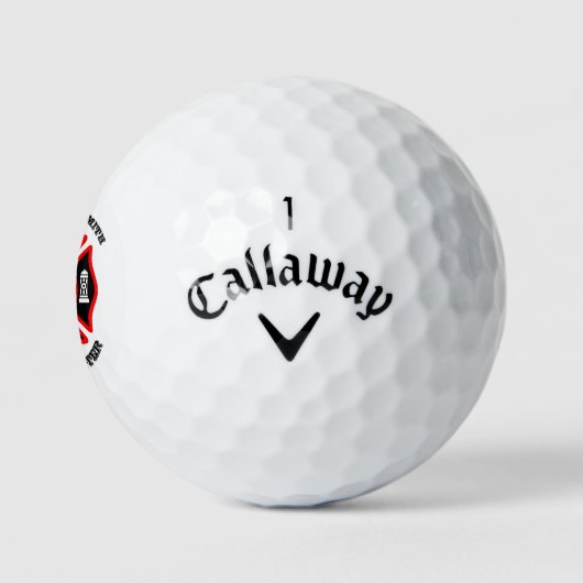 Brandafdeling logo, zwarte en rode badge golfballen (Logo)