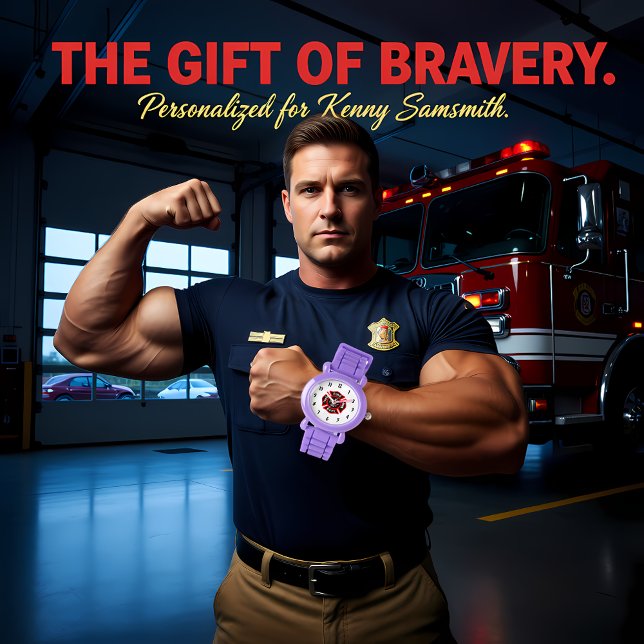 Brandafdeling logo, zwarte en rode badge horloge (Creator heeft geüpload)