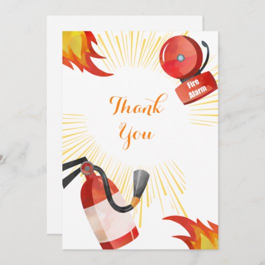 Brandalarm Birthday Hartelijk dank Kaart (Voorkant / Achterkant)