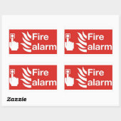 Brandalarm bord rechthoekige sticker (Vel)