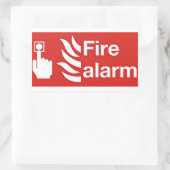 Brandalarm bord rechthoekige sticker (Tas)
