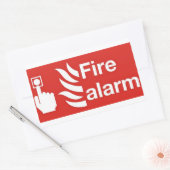 Brandalarm bord rechthoekige sticker (Envelop)