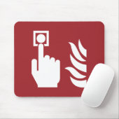 Brandalarm Button veiligheidsbord Muismat (Met muis)