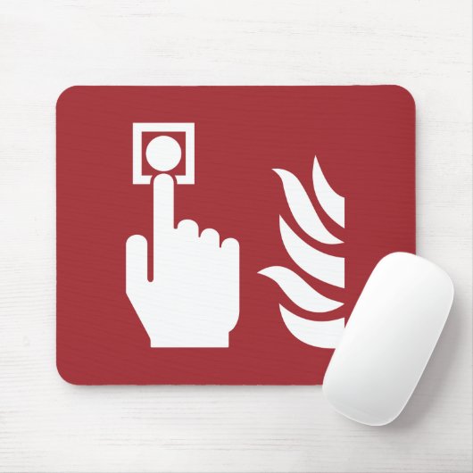 Brandalarm Button veiligheidsbord Muismat (Met muis)