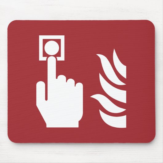 Brandalarm Button veiligheidsbord Muismat (Voorkant)