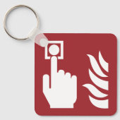 Brandalarm Button veiligheidsbord Sleutelhanger (Voorkant)