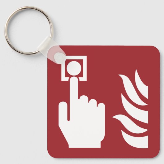 Brandalarm Button veiligheidsbord Sleutelhanger (Voorkant)