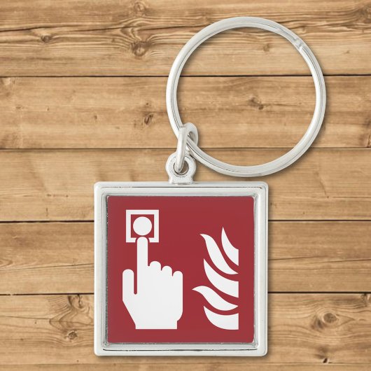 Brandalarm Button veiligheidsbord Sleutelhanger