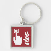 Brandalarm Button veiligheidsbord Sleutelhanger (Voorkant)