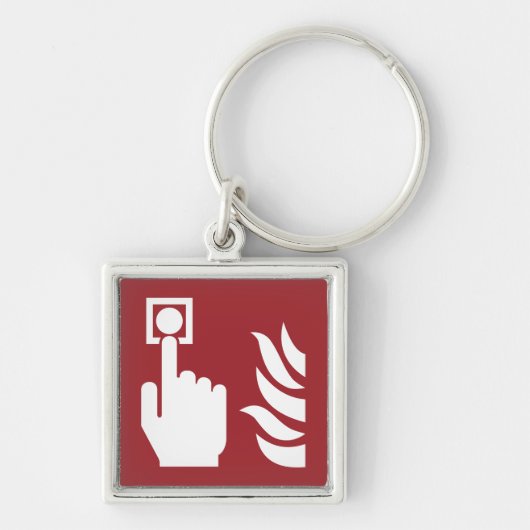 Brandalarm Button veiligheidsbord Sleutelhanger (Voorkant)