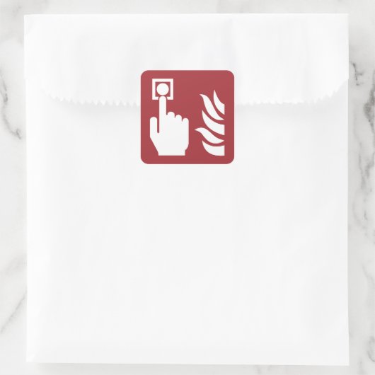 Brandalarm Button veiligheidsbord Vierkante Sticker (Tas)