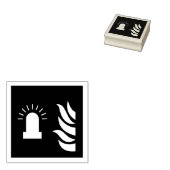 Brandalarm Knipperend Licht Veiligheidsteken Rubberstempel (Gestempeld)