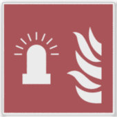 Brandalarm Knipperend Licht Veiligheidsteken Sticker (Voorkant)