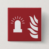 Brandalarm Knipperend Licht Veiligheidsteken Vierkante Button 5,1 Cm (Voorkant)