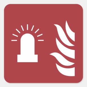Brandalarm Knipperend Licht Veiligheidsteken Vierkante Sticker