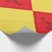 Brandbaar gas Veiligheidslabel Waarschuwingsbord v Cadeaupapier (Hoek)