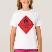 Brandbaar gas Veiligheidslabel Waarschuwingsbord v T-shirt (Voorkant)