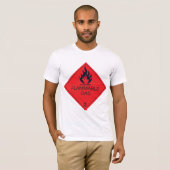 Brandbaar gas Veiligheidslabel Waarschuwingsbord v T-shirt (Voorkant volledig)