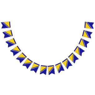 Brandbanner onder de vlag van Bosnië en Herzegovi Vlaggetjes