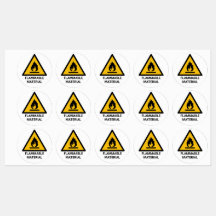 Brandbare materiaalwaarschuwing, brandgevaarsymboo