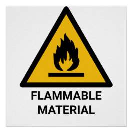 Brandbare Materiële Waarschuwing, Brandgevaarsymbo Perfect Poster