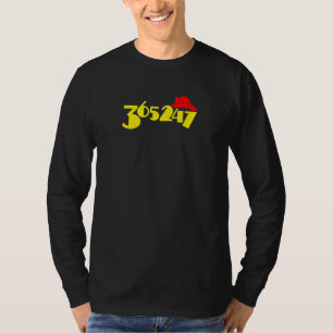 Brandbestrijder 365247 dagen/jaar uren/dag days/wk t-shirt