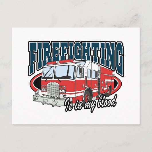 Brandbestrijding is in mijn bloed briefkaart (Voorkant)