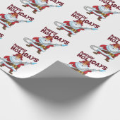 Brandbestrijding Kerstman Kerstman Brandweerman Cadeaupapier (Hoek)