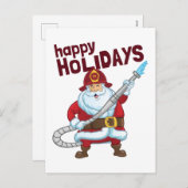 Brandbestrijding Kerstman Kerstman Brandweerman Feestdagenkaart (Voorkant / Achterkant)