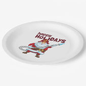 Brandbestrijding Kerstman Kerstman Brandweerman Papieren Bordje (Gekanteld)