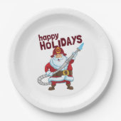 Brandbestrijding Kerstman Kerstman Brandweerman Papieren Bordje (Voorkant)