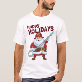 Brandbestrijding Kerstman Kerstman Brandweerman T-shirt