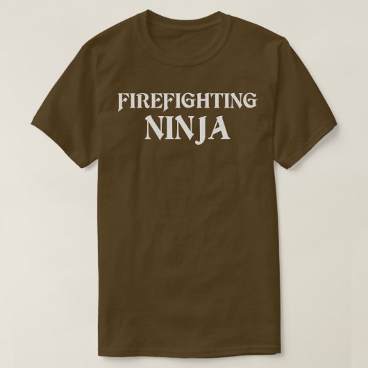 Brandbestrijding Ninja Brandweerman T Shirt (Design voorkant)