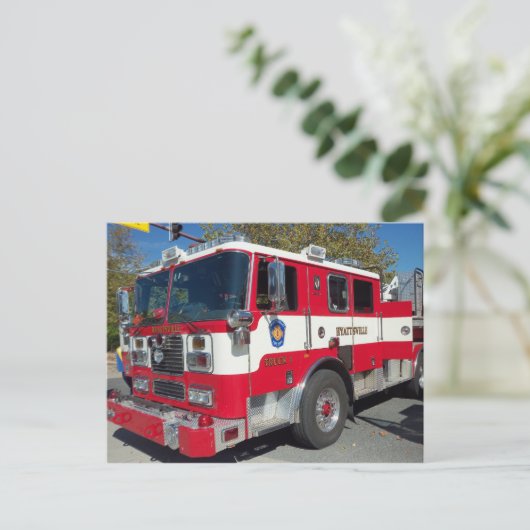 Brandbestrijding op beeldscherm briefkaart (Staand voorkant)