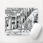 Brandbestrijding tijdens de Grote Brand in Londen Muismat (Met muis)