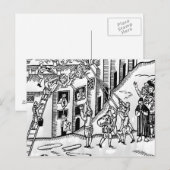 Brandbestrijding tijdens de Grote Brand van Londen Briefkaart (Voorkant / Achterkant)