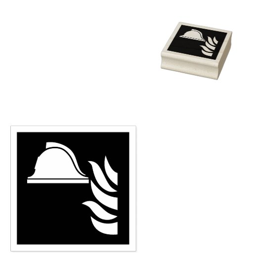 brandbestrijdingshelm veiligheidsbord rubberstempel (Gestempeld)