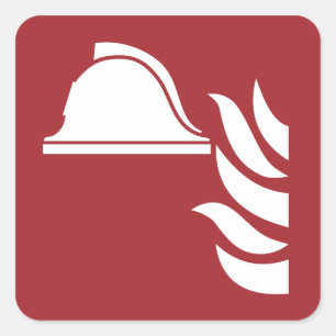 brandbestrijdingshelm veiligheidsbord vierkante sticker