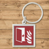 Brandbeveiliging Deur Veiligheid Teken Sleutelhanger