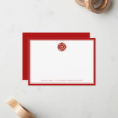 Brandbeveiliging | Maltees kruis | Rood ruggengraa Notitiekaartje (Voorkant / Achterkant in situ)