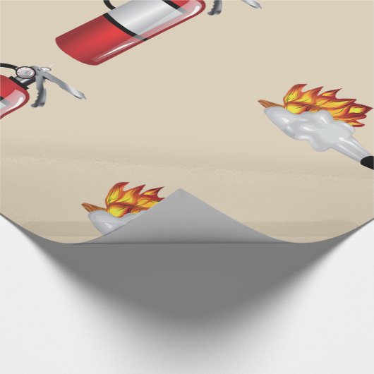 Brandblusapparaat dat brandglanzende omhulling uit cadeaupapier (Hoek)