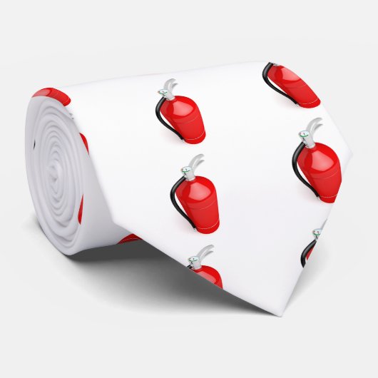 Brandblusapparaat op wit stropdas (Opgerold)