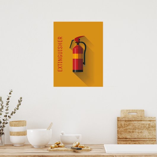 brandblusapparaat poster (Keuken)