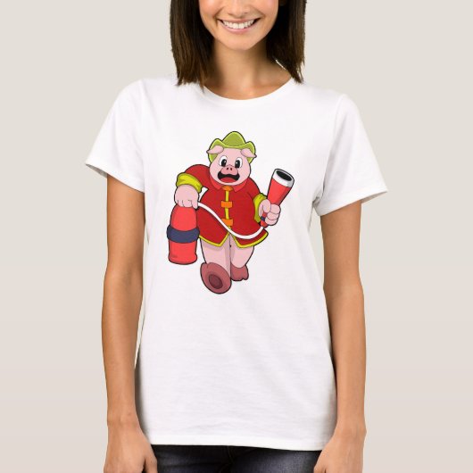 Brandblusapparaat voor varkens t-shirt (Voorkant)