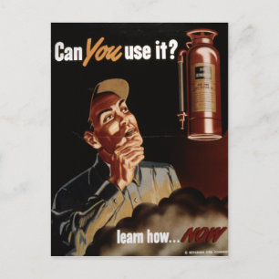 brandblusapparaten uit de Tweede Wereldoorlog Briefkaart