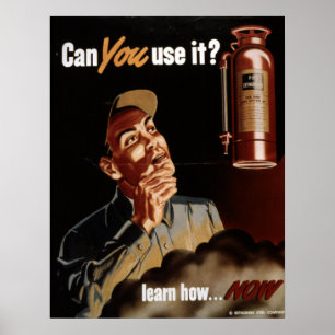brandblusapparaten uit de Tweede Wereldoorlog Poster