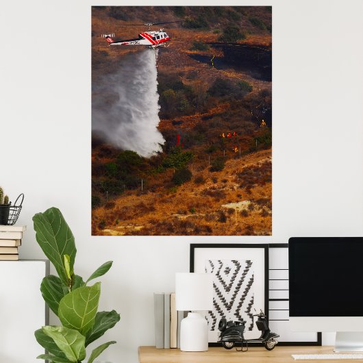 Brandblushelikopter Poster (Thuiskantoor)