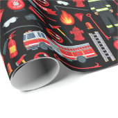 Brandblusinstallatie Vrachtladders Axes Patroon Cadeaupapier (Rol Hoek)