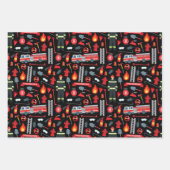 Brandblusinstallatie Vrachtladders Axes Patroon Inpakpapier Vel (Voorkant 2)